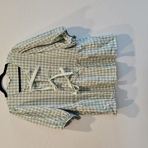 Green Gingham Blouse